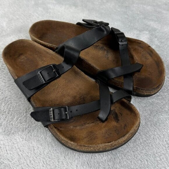 Birkenstock Mayari Black Leather Sandals Wo Mens Size 37 EU - Picture 1 of 5